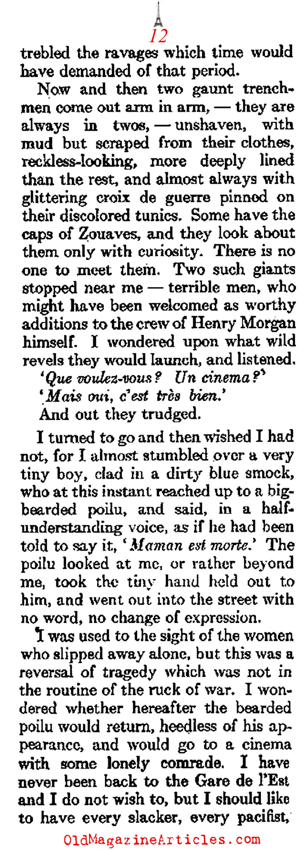 The Atmosphere of W.W. I Paris   (Atlantic Monthly, 1918) 